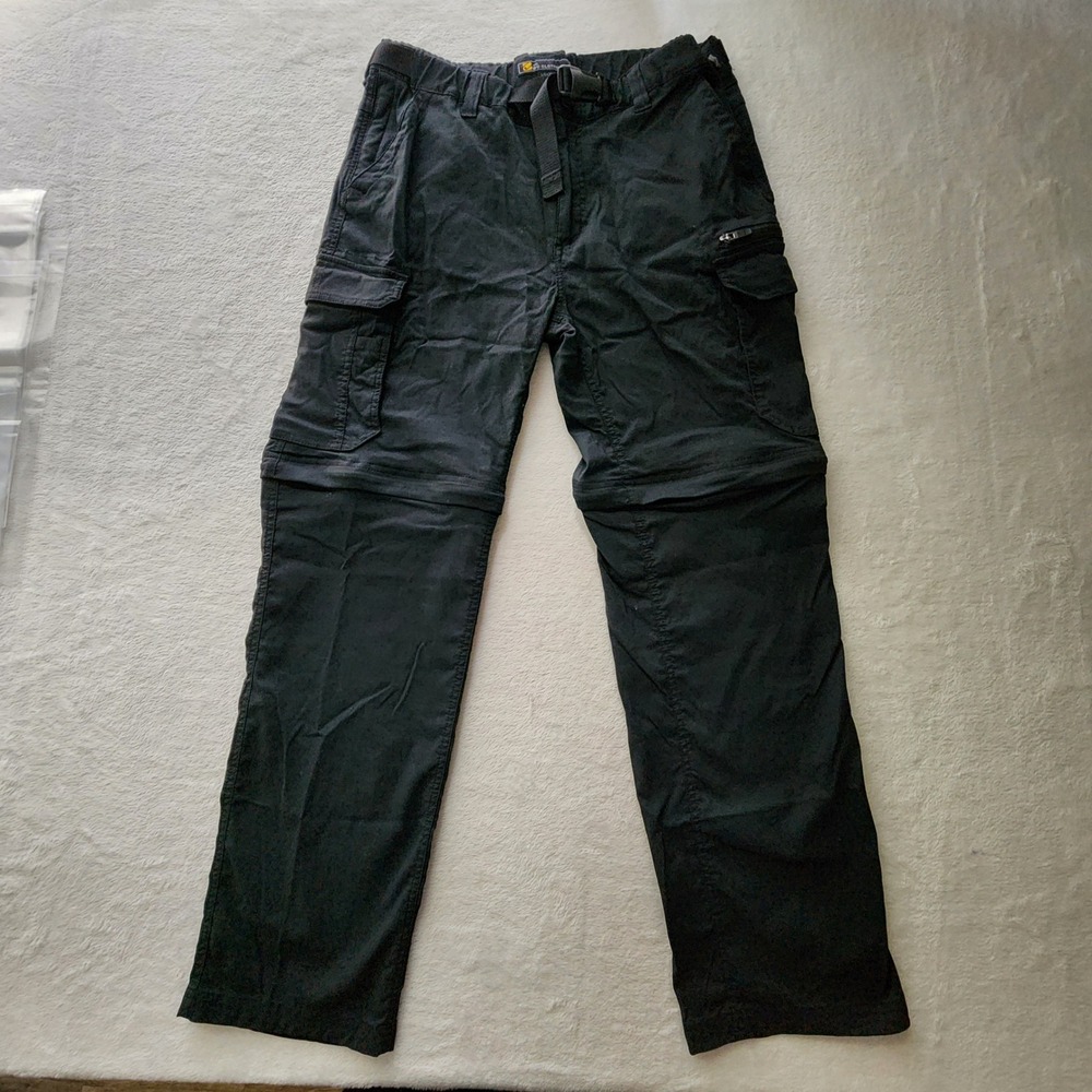 BC Clothing Convertible Cargo Pants Mens Large Black Nylon ZipOff Hiking W34 L30